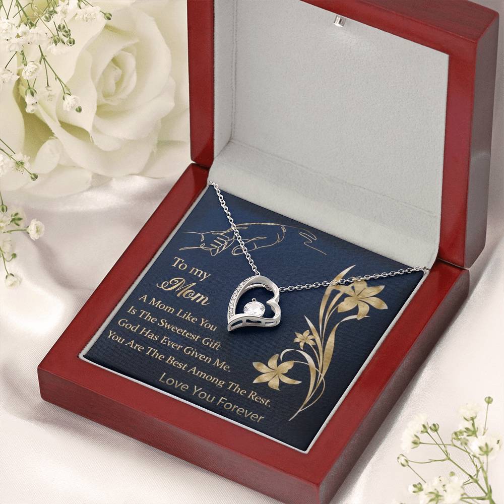 To My Mom Sweetest Gift 92.5 Sterling Silver Pendant 1 Forever Love Necklace