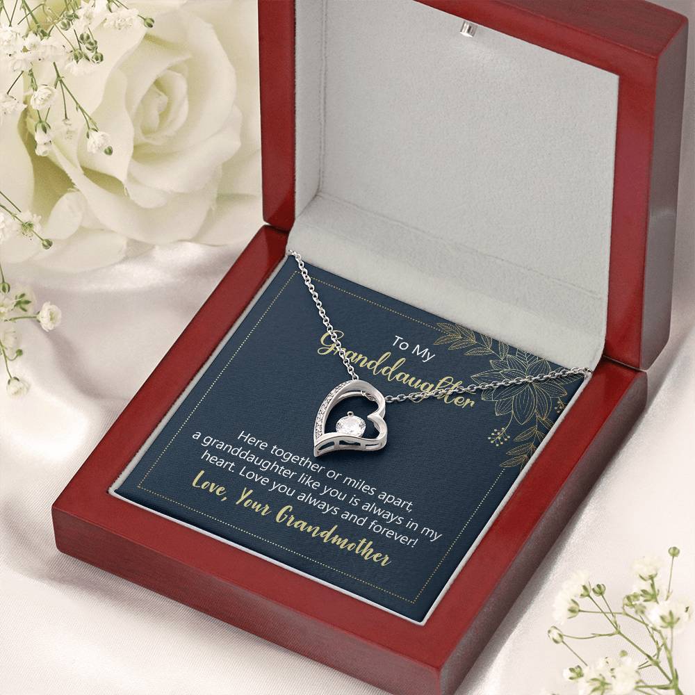 To My Granddaughter Love You Always Forever Love Necklace