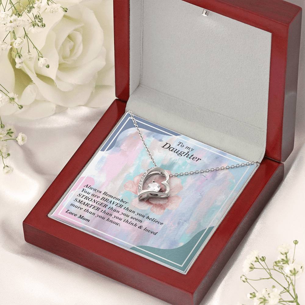 To My Daughter To My Daughter Birthstone Necklace Father To Daughter Birthday Gift Forever Love Necklace