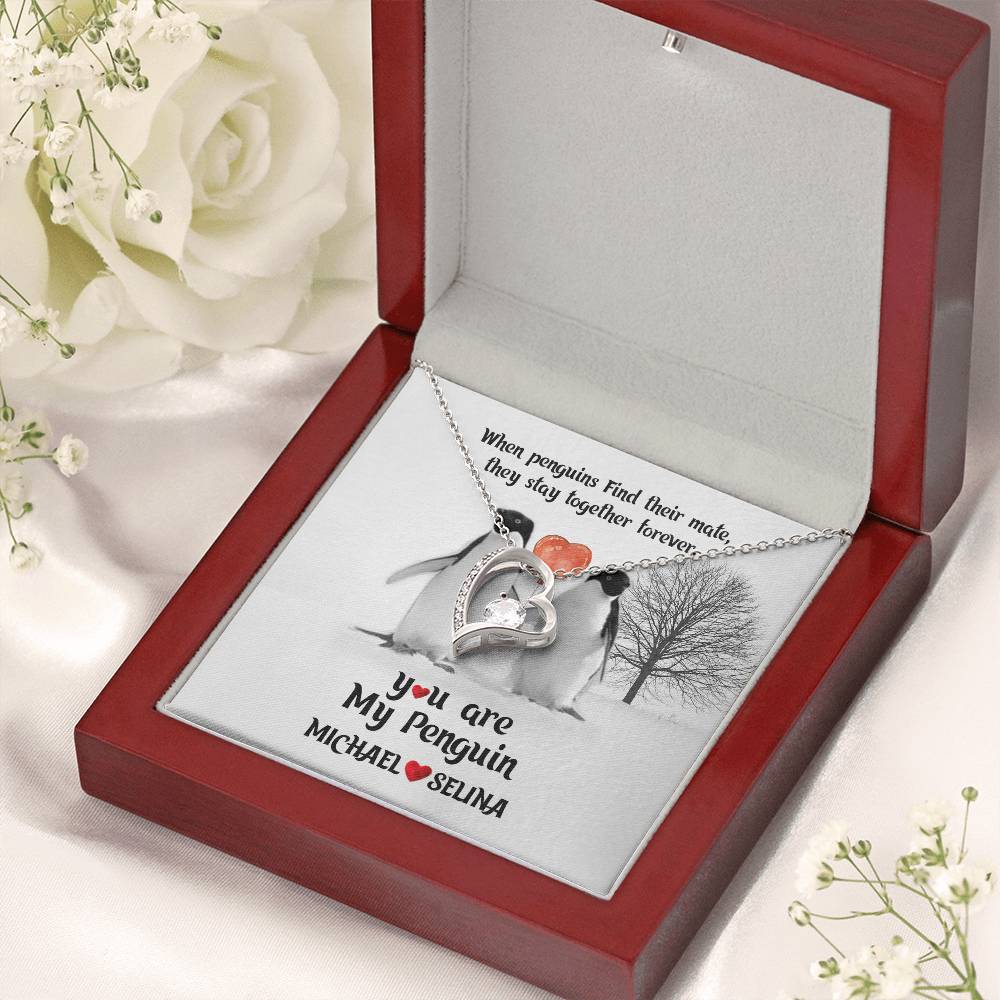 Girlfriend Necklace Adorable Necklace Couple Necklace Penguin Necklace You Are My Penguin You're My Penguin Wife Gift Penguin Jewelry Forever Love Necklace