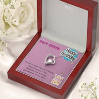 Dear Sister Happy Birthday 925 Sterling Silver Pendant 1 Forever Love Necklace