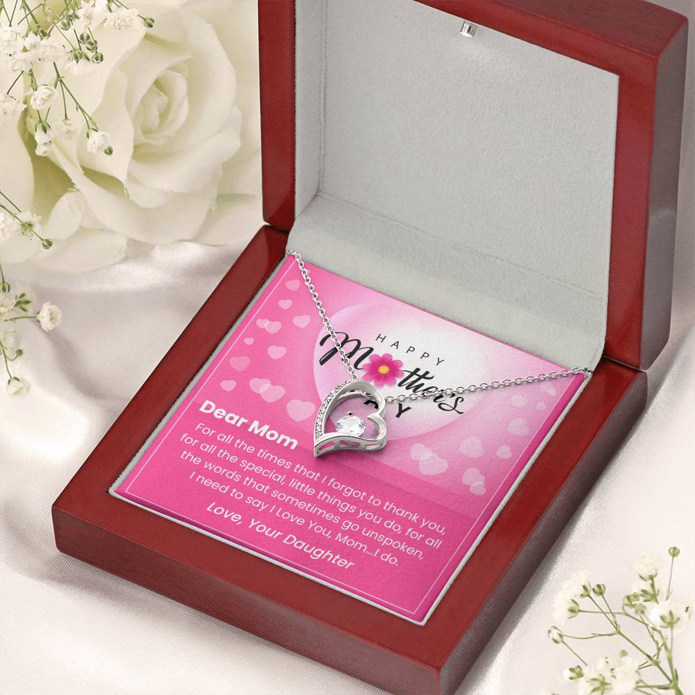 Dear Mom- Gift For Mom- Mother's Day Gift Forever Love Necklace