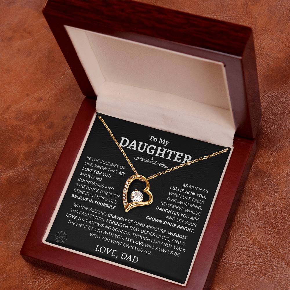 Gift For Daughter From Dad Let Your Crown Shine Bright Necklace Forever Love Necklace