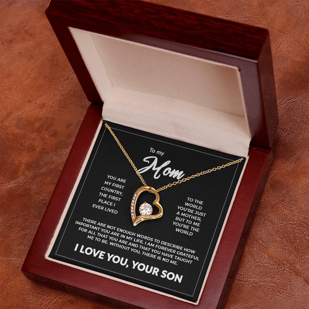 To My Mom - Without You There Is No Me Forever Necklace Forever Love Necklace
