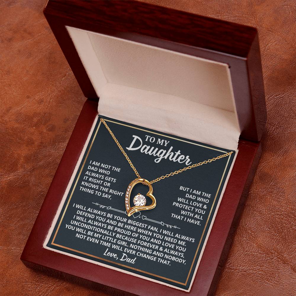 To My Daughter - I Am The Dad Who Will Love You Forever Love Necklace