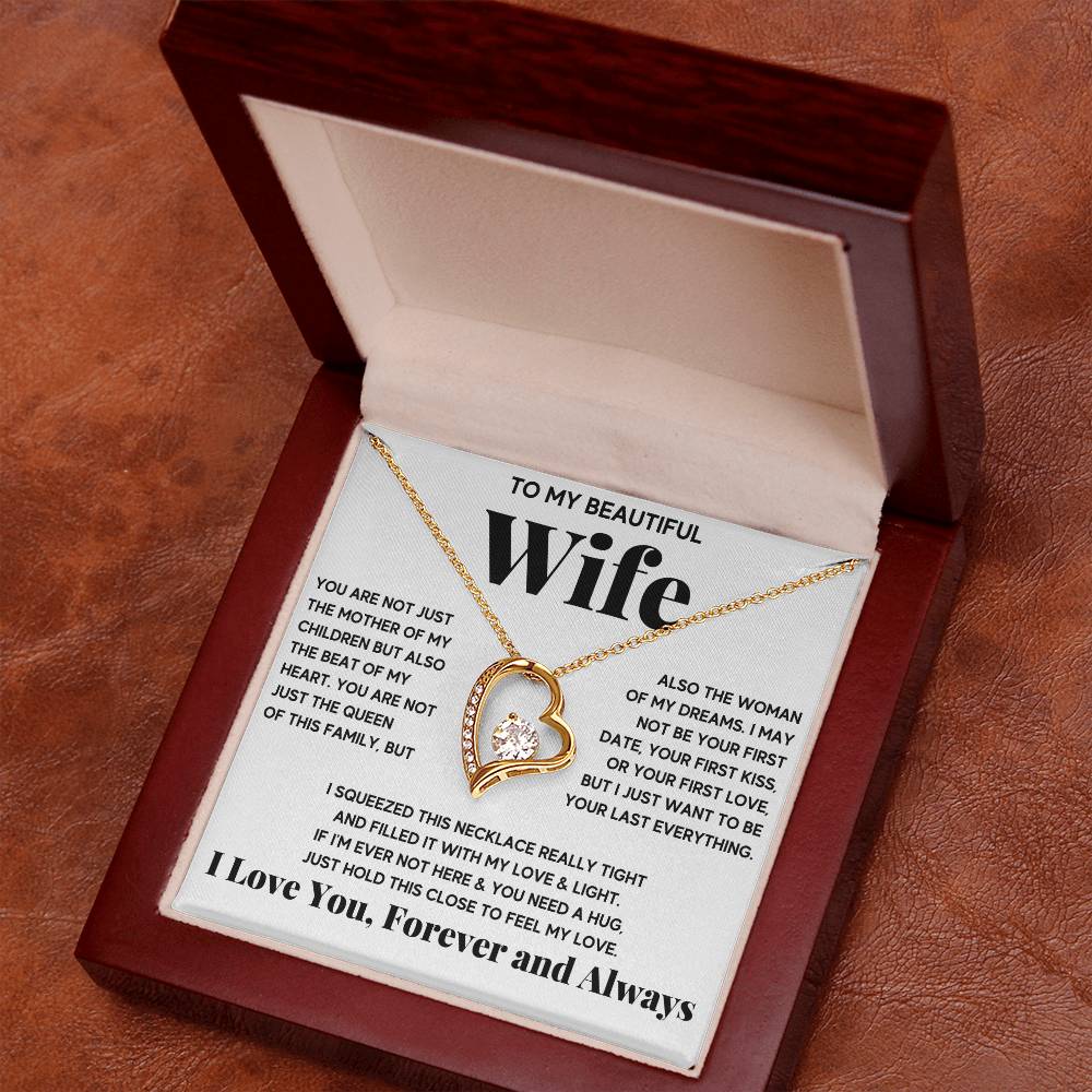 To My Beautiful Wife Beat Of My Heart Forever Love Necklace Forever Love Necklace