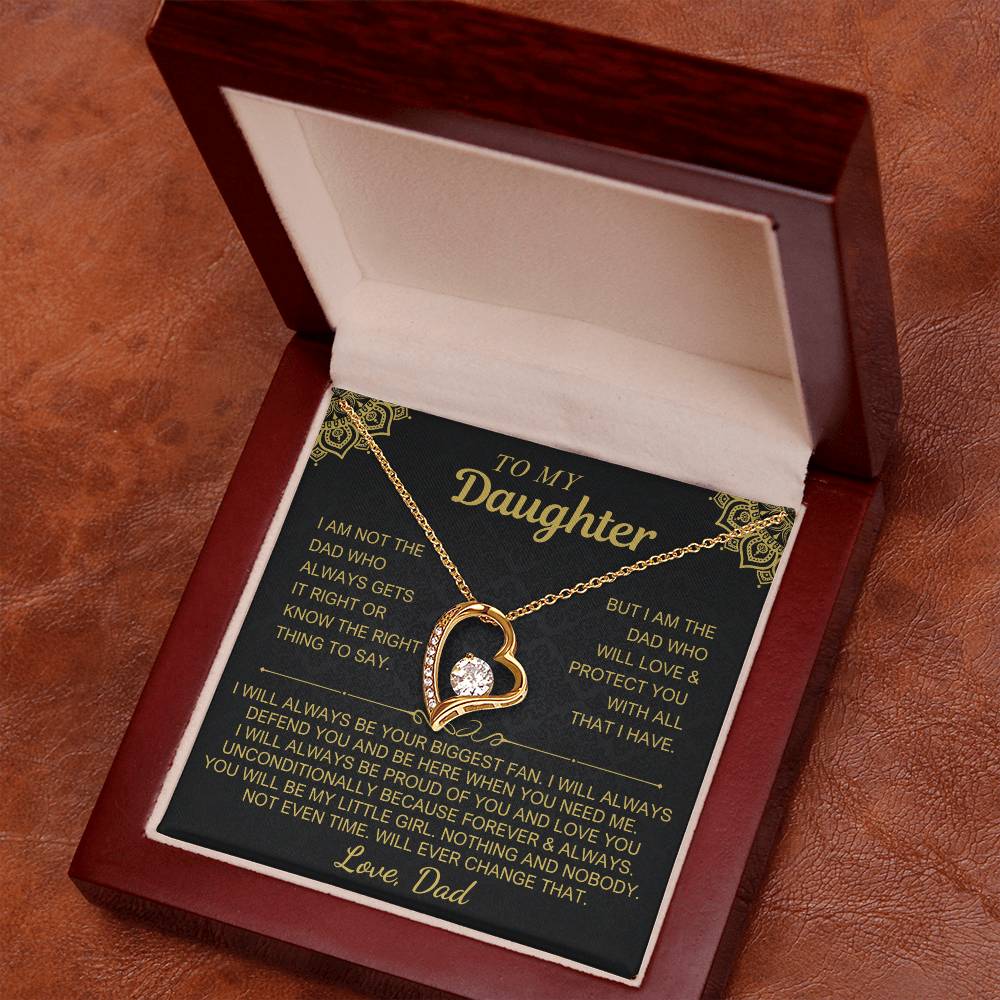 To My Daughter - Love Dad - Beautiful Set Forever Love Necklace