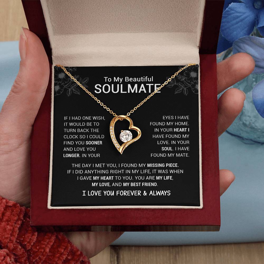 To My Beautiful Soulmate  I Have Found My Mate  Black Version  Forever Love Necklace Forever Love Necklace