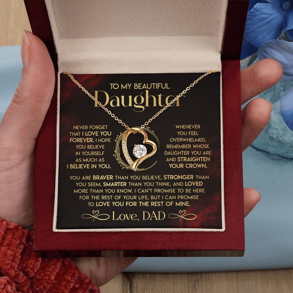 To My Daughter - Never Forget That I Love You - Forever Love Forever Love Necklace