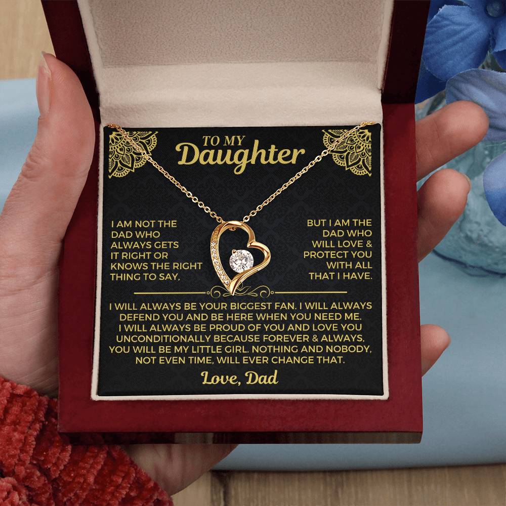To My Daughter - Love You Unconditionally - Love Necklace Forever Love Necklace