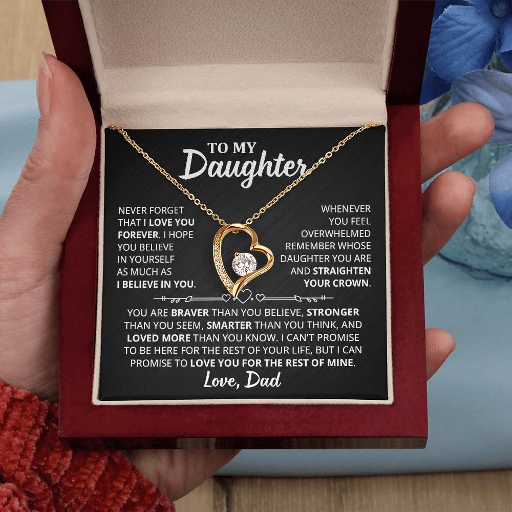 To My Daughter - I Hope You Believe In Yourself As Much As I Believe In You Forever Love Necklace