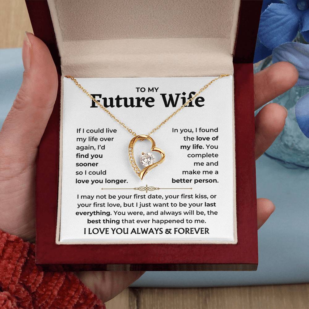 To My Future Wife - You Complete Me Forever Love Necklace Gift Set - Forever Love Necklace