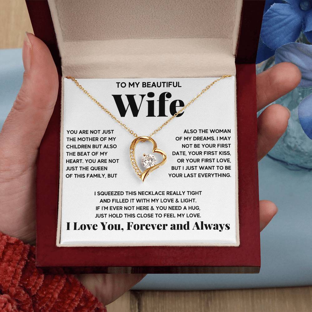 To My Beautiful Wife Beat Of My Heart Forever Love Necklace Forever Love Necklace