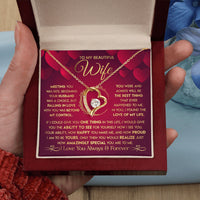 To My Beautiful Wife Necklace From Husband - Forever Love Red V.2 Forever Love Necklace
