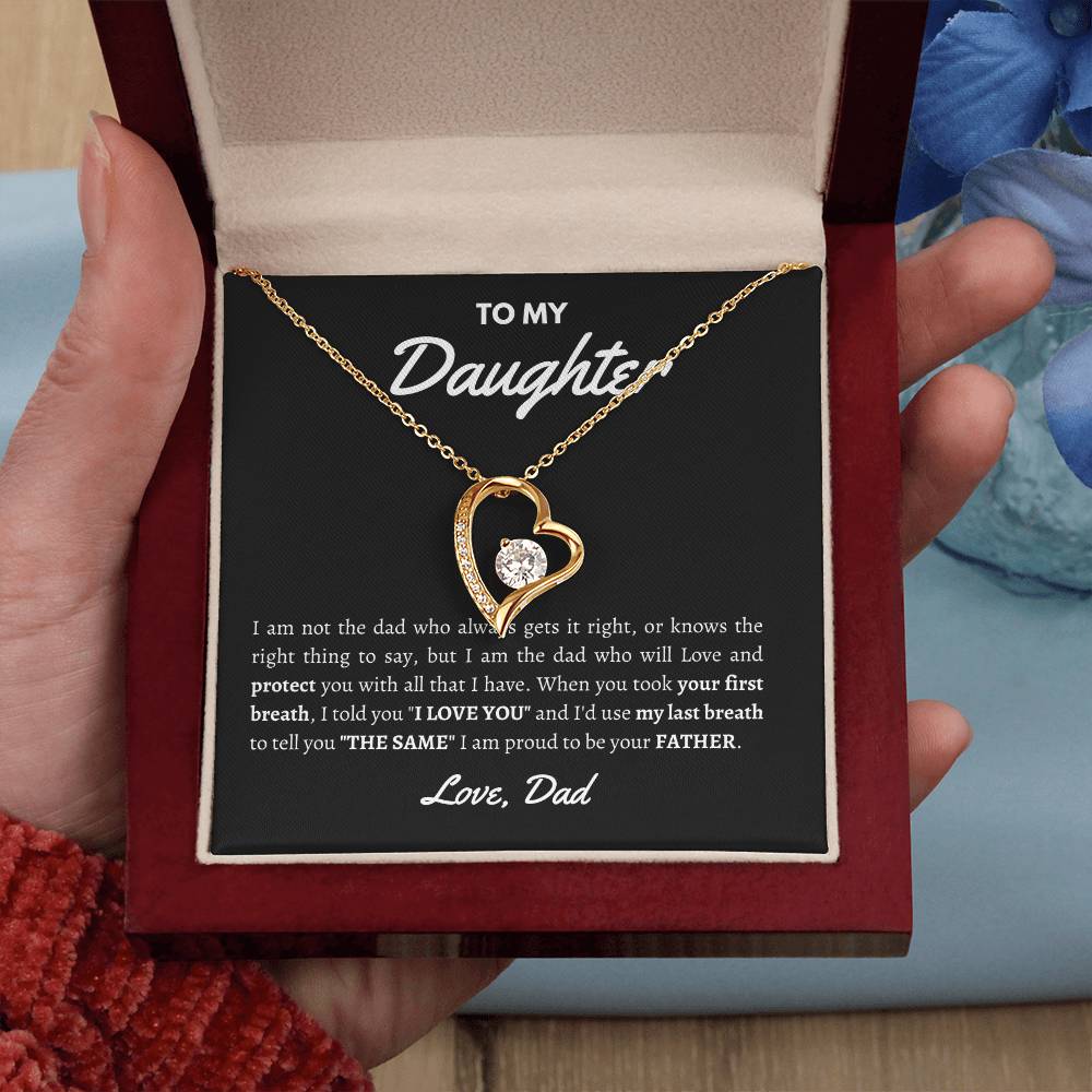 Xmas Love Necklace Gift From Dad - Show Her Your Love With This Unique Father-Daughter Jewelry For Birthday 2 Forever Love Necklace