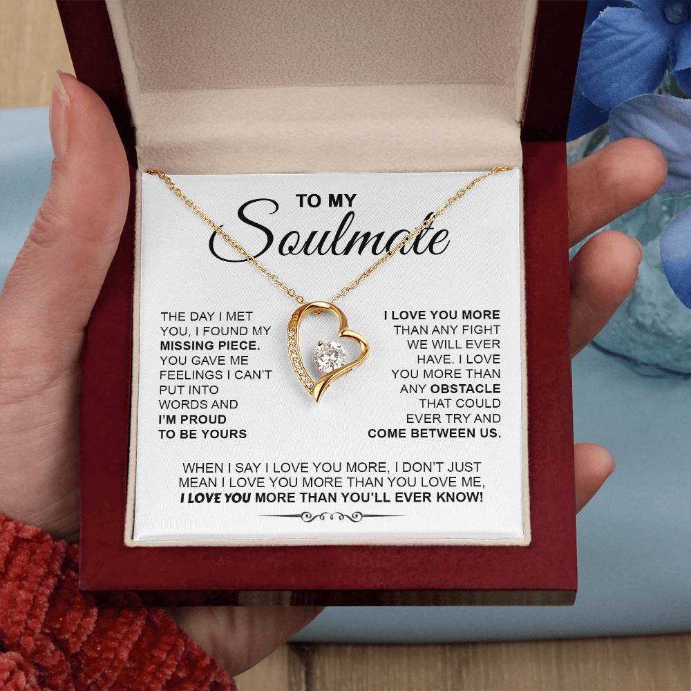 To My Soulmate  I Love You More  Forever Love Necklace Forever Love Necklace