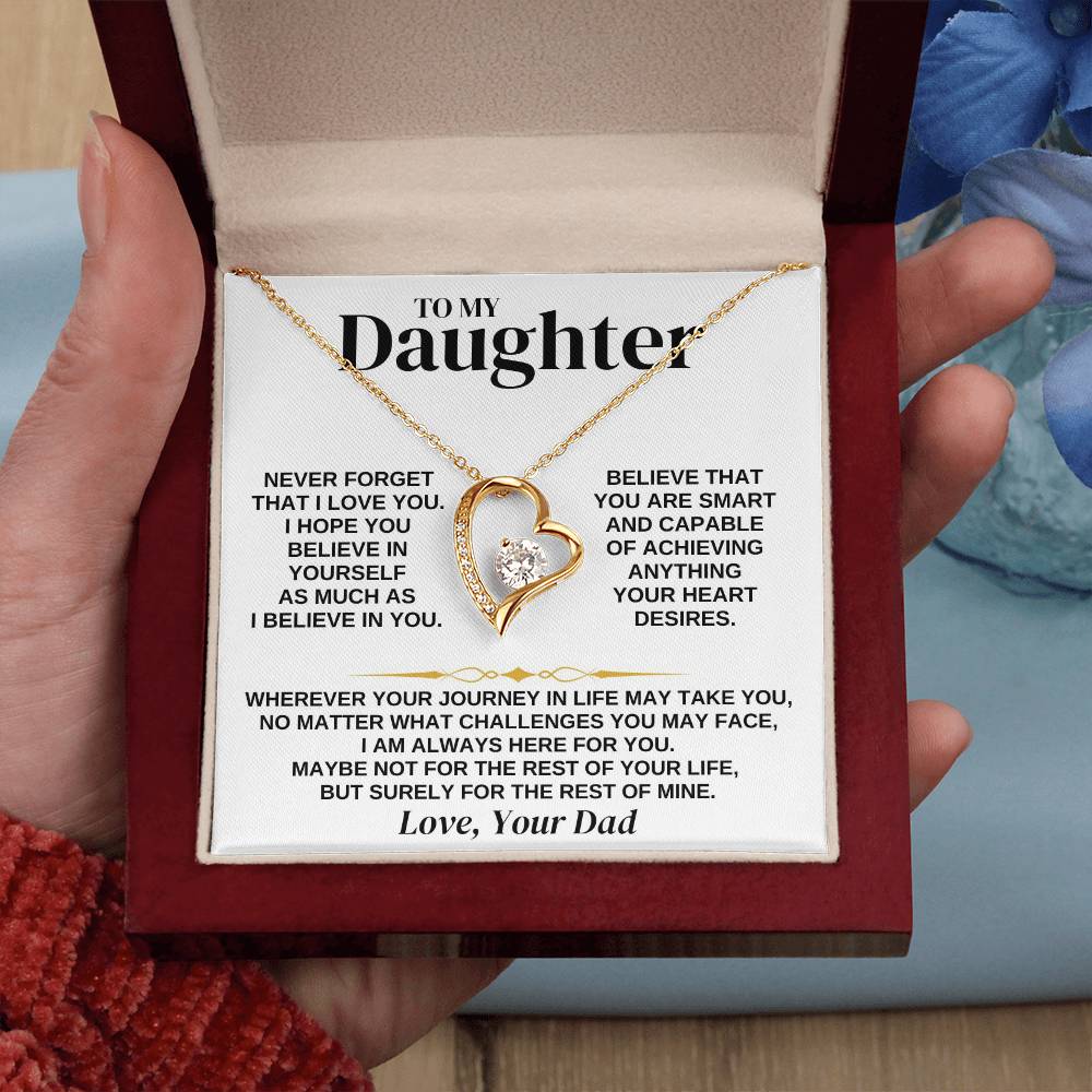To My Daughter - Love Dad - Necklace Gift Set - Ss346 Forever Love Necklace