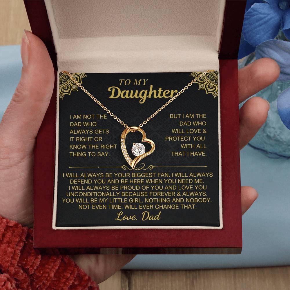 To My Daughter - Love Dad - Beautiful Set Forever Love Necklace