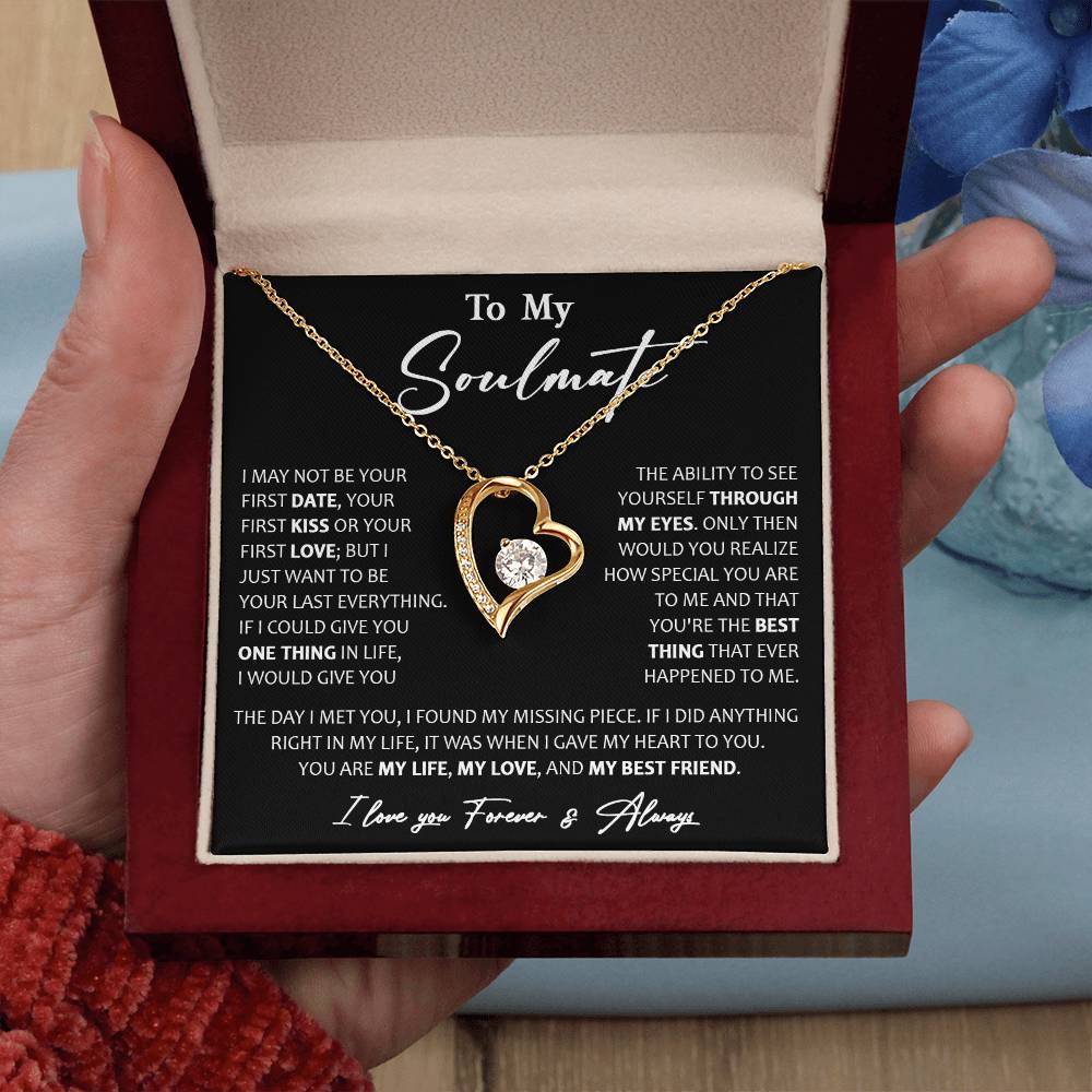 To My Soulmate Necklace, Christmas, Valentine Gift For Her, Gift For Soulmate Forever Love Necklace
