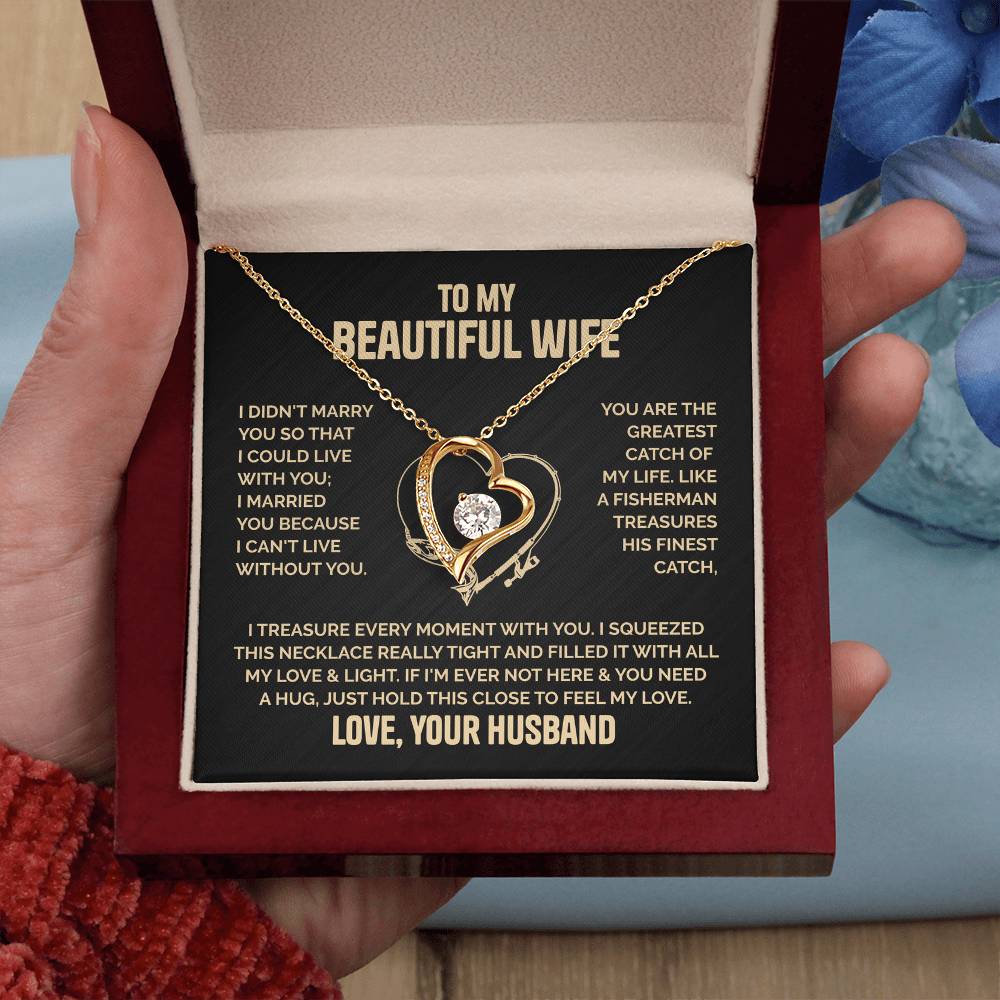 Beautiful Wife Heart Necklace  Love Husband Forever Love Necklace