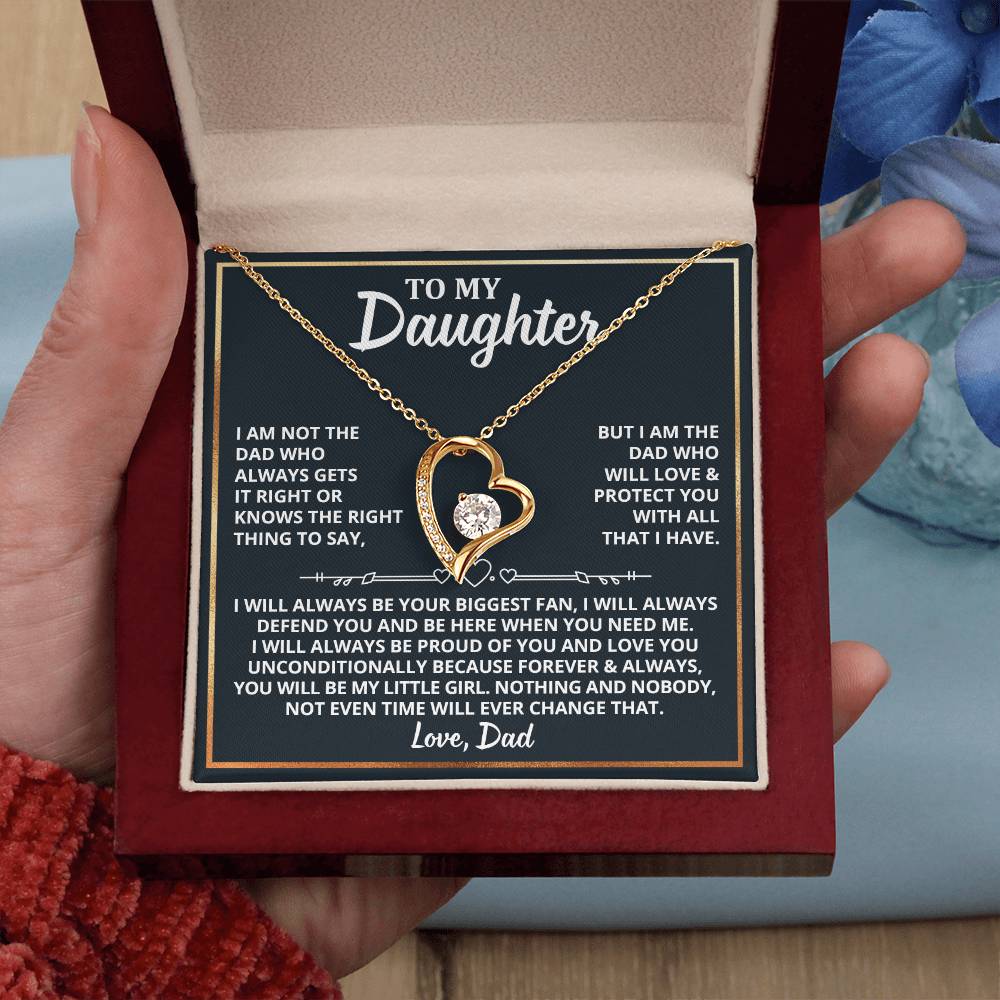 To My Daughter - I Am The Dad Who Will Love You Forever Love Necklace