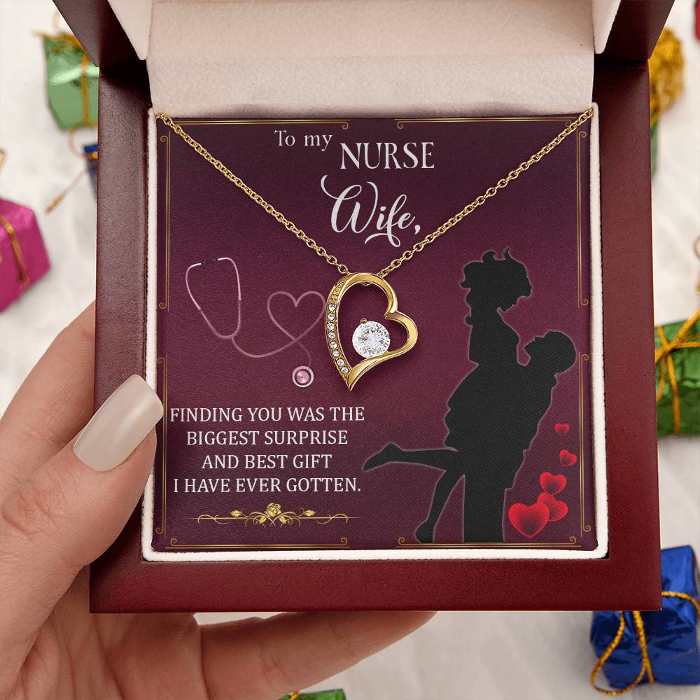 To My Nurse Wife Finding You Was The Biggest Surprise Forever Love Necklace
