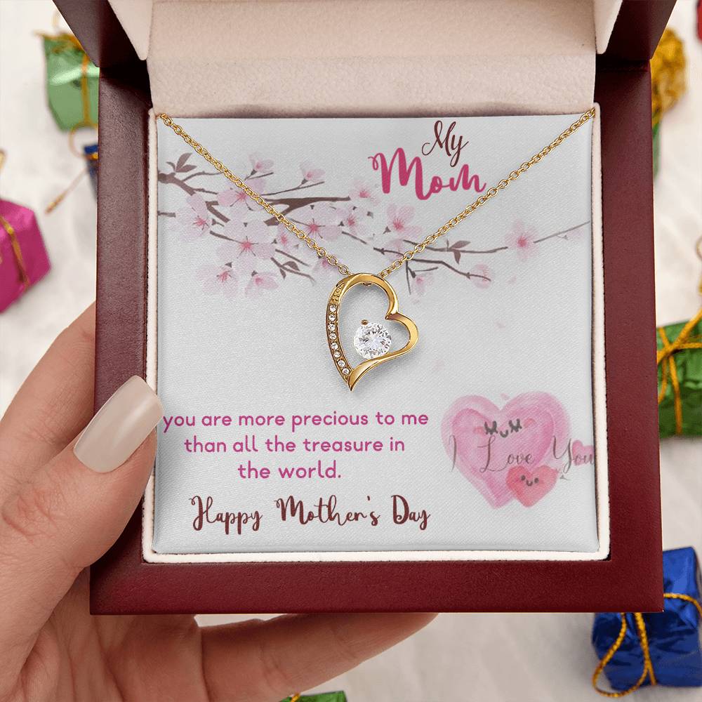 My Mom Happy Mother's Day 925 Sterling Silver Pendant 1 Forever Love Necklace