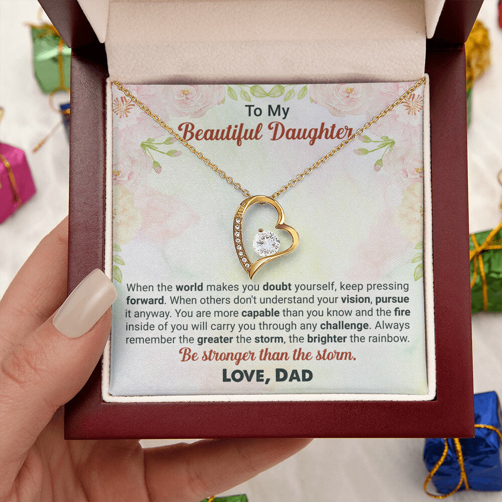 To My Beautiful Daughter Love Dad Necklace 1 Forever Love Necklace