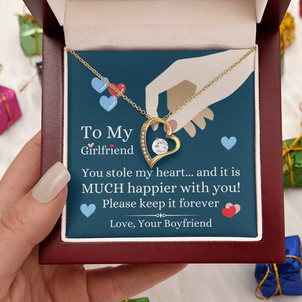 To My Girlfriend  You Stole My Heart Necklace 1 Forever Love Necklace