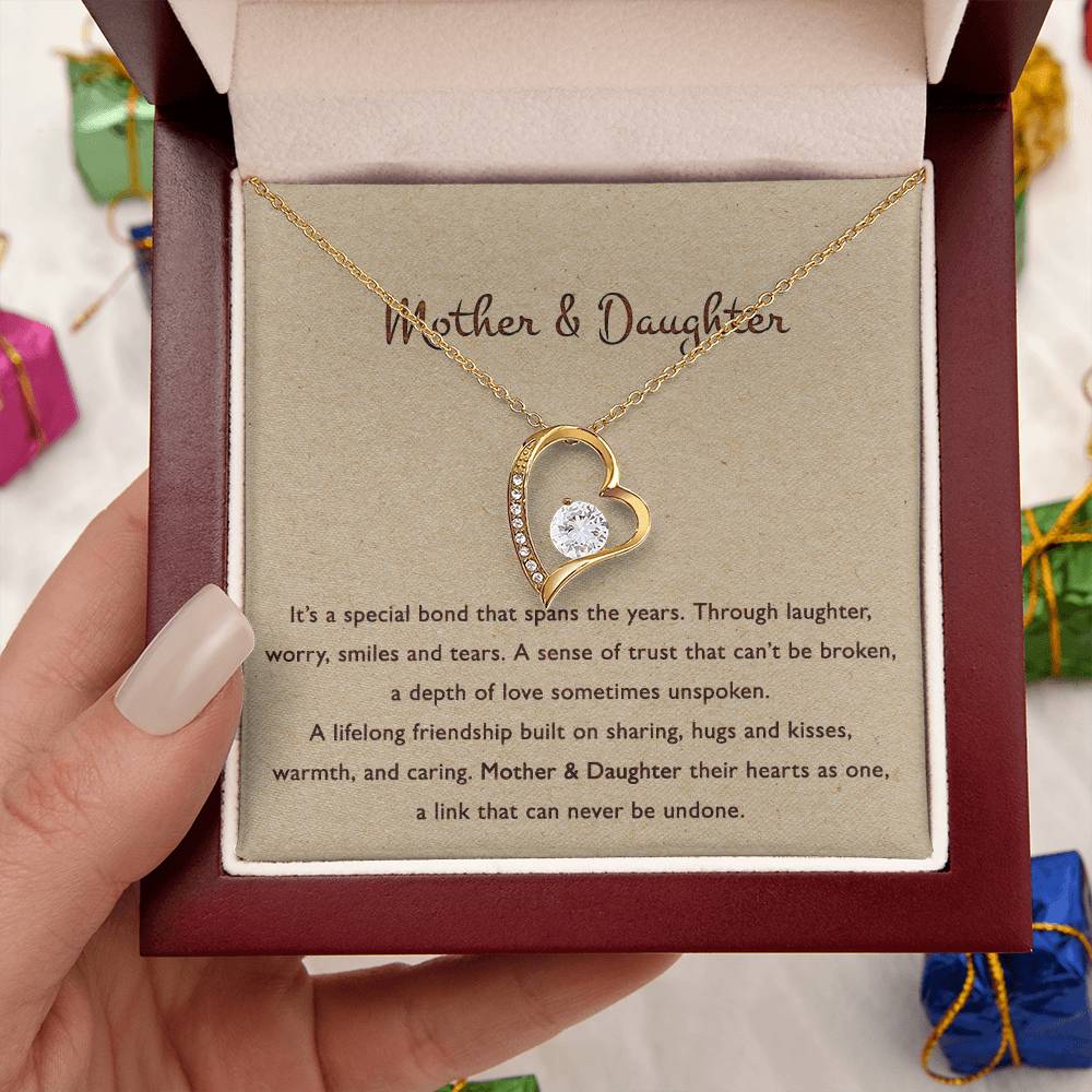 To My Daughter I Love You Forever Love Necklace Mother's Day - Mother To Daughter Birthday Gift - Gifts To Daughter From Mom Forever Love Necklace