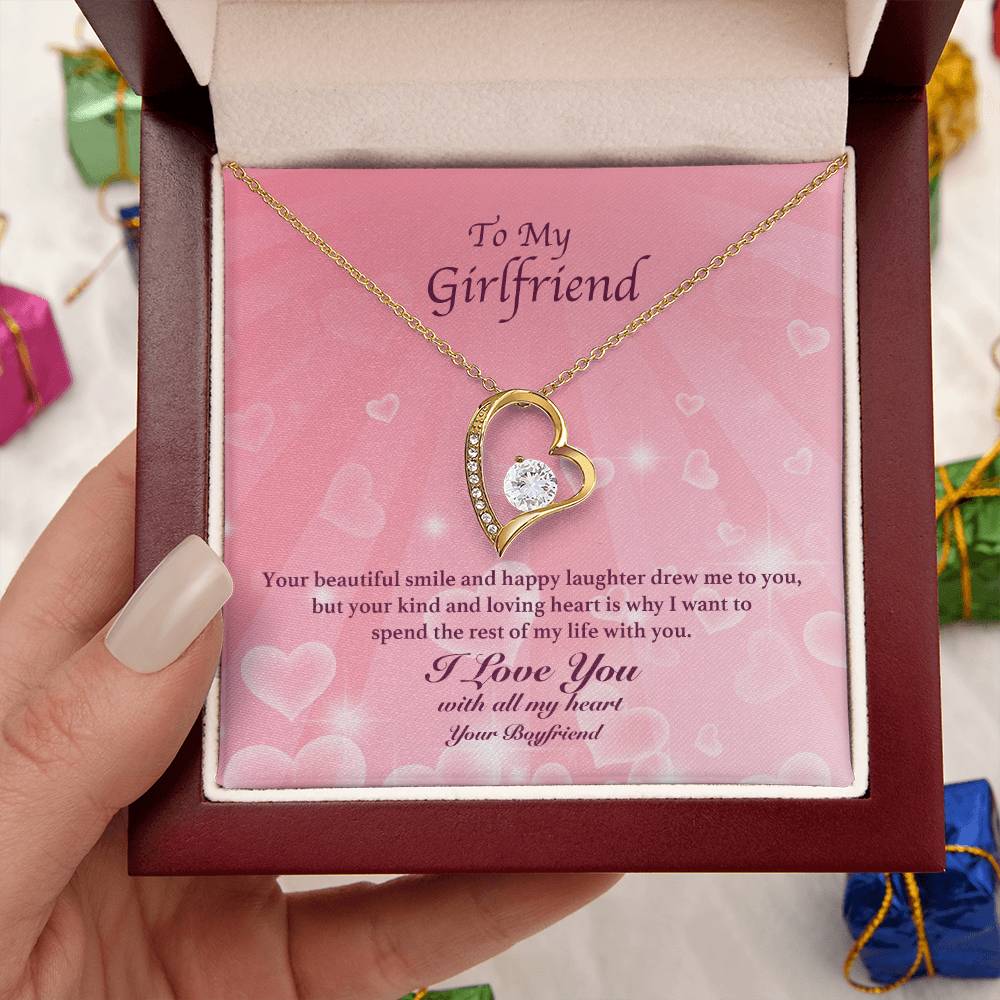 To My Girlfriend - Your Beautiful Smile - Forever Love Necklace Forever Love Necklace