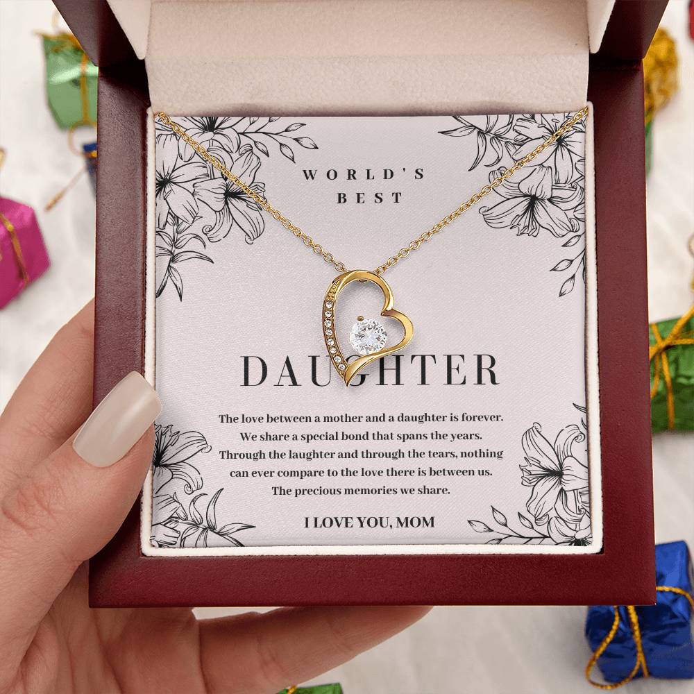 Daughter Gift World's Best Daughter Necklace Forever Love Necklace