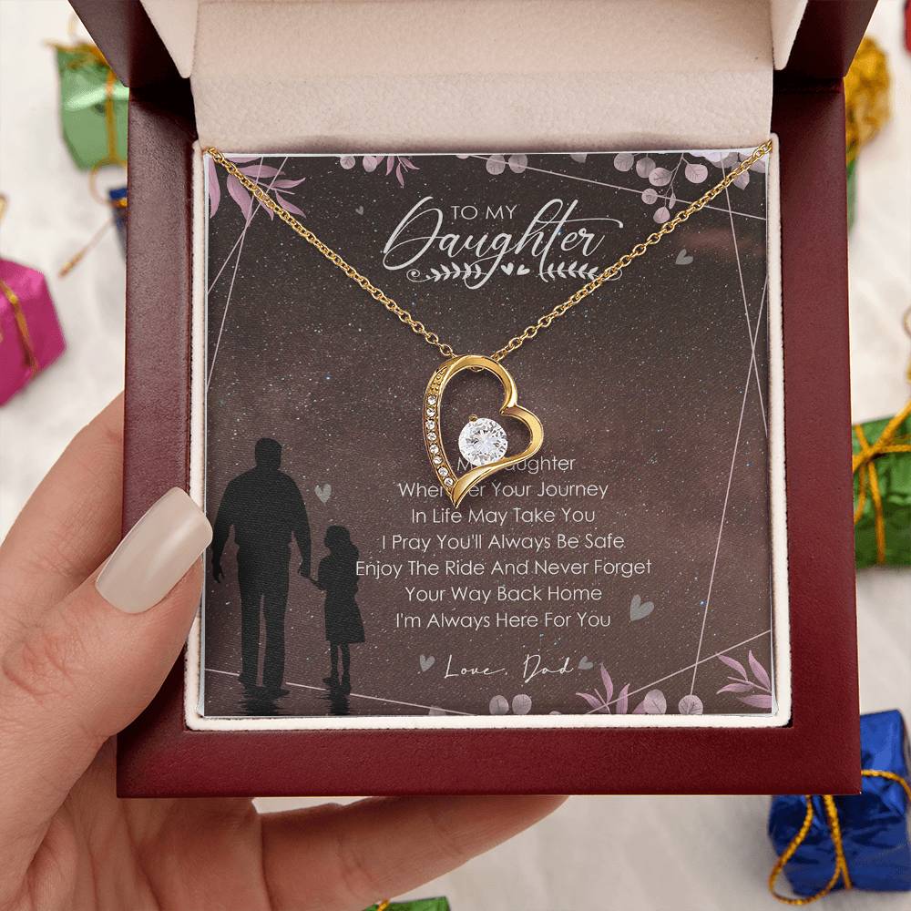 To My Daughter I Will Be Here For You Dragonfly Necklace Gift From Dad Father Daughter Necklace Father To Daughter Birthday Forever Love Necklace