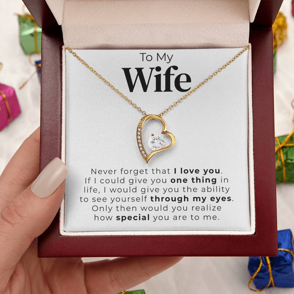 To My Wife Through My Eyes Heart Necklace 1 Forever Love Necklace