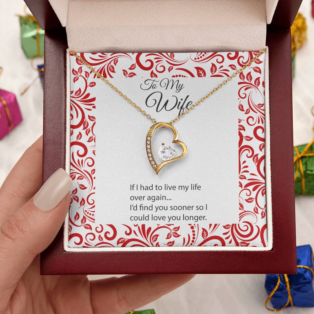 To My Wife If I Had To Live My Life Over Again Forever Heart Necklace 1 Forever Love Necklace
