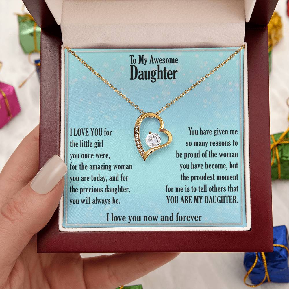 A Gift For Daughter Forever Love Necklace - Precious Daughter Forever Love Necklace