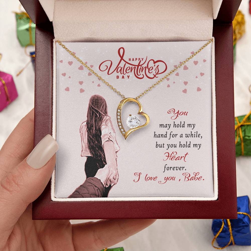 Valentine's Day Gift Necklace For Wife With Message Card I Love You Babe Gift Necklace For Her 1 Forever Love Necklace