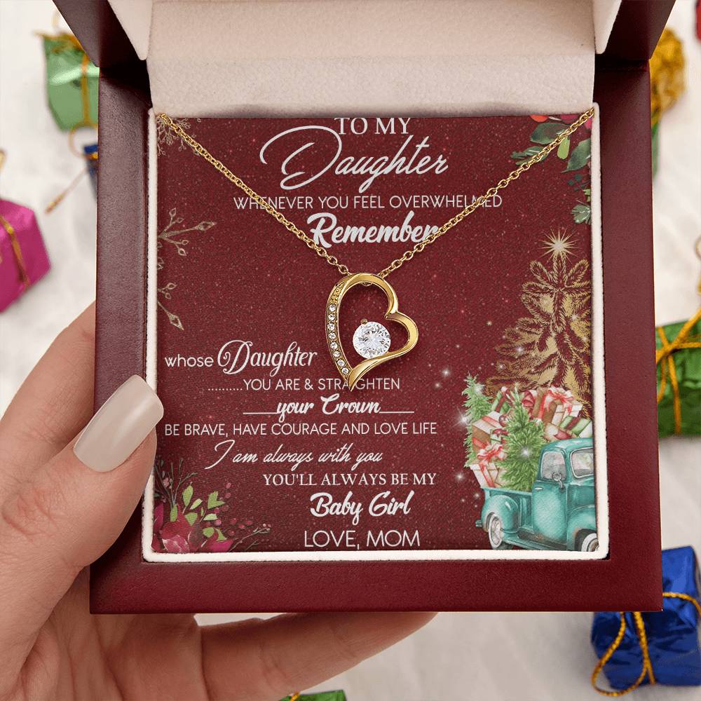 To My Daughter Forever Love Necklace - To My Daughter Merry Christmas Gift For Daughter - Christmas Daughter Necklace Forever Love Necklace