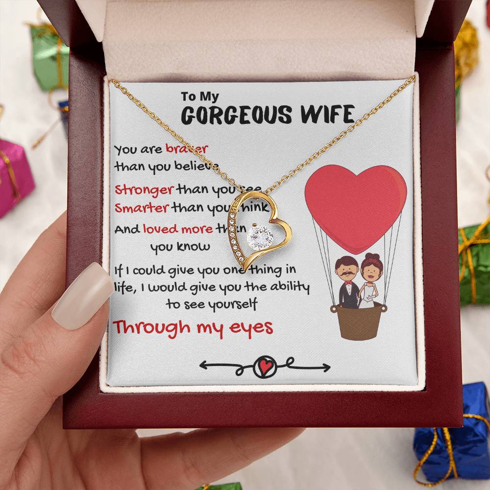 To My Gorgeous Wife Forever Love Necklace Forever Love Necklace