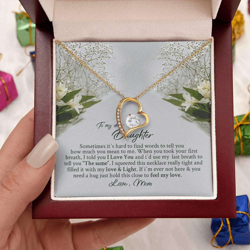 Dear Daughter Necklace - Daughter Mother's Day Gift - To My Daughter Necklace From Mom Dad - Grown Up Daughter Gift From Mom Forever Love Necklace
