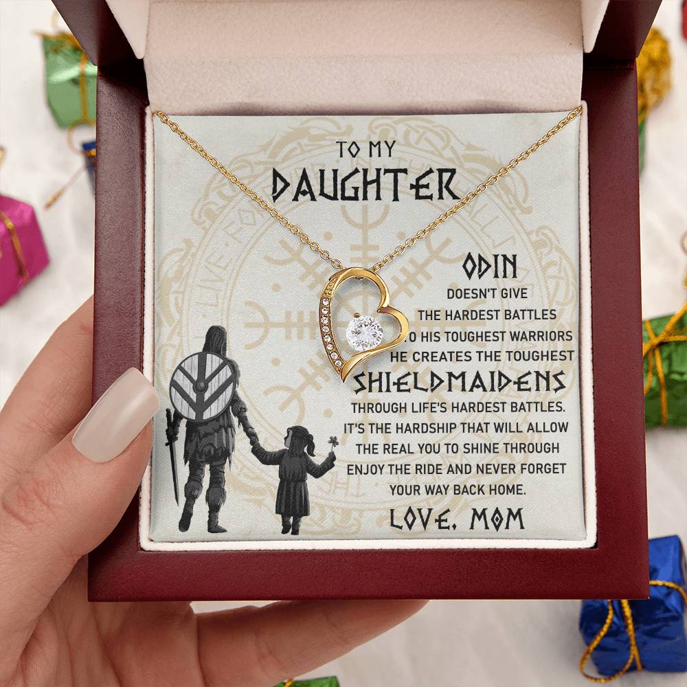To My Daughter Necklace Daughter Viking Jewelry Norse Daughter Gift To My Daughter Gift From Mom Forever Love Necklace