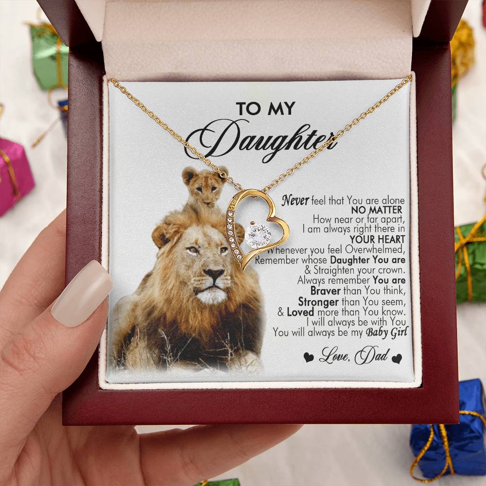 Never Feel That You Are Alone Birthday Gift Necklace For Daughter Gift From Dad To My Daughter Necklace Father Daughter Necklace Forever Love Necklace