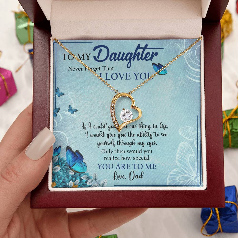 To My Daughter Necklace Father Daughter Necklace Father To Daughter Birthday Gift Gifts To Daughter From Dad Dad To Daughter Forever Love Necklace