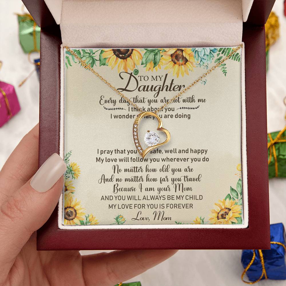 To My Daughter Necklace Gift Daughter Birthday Gift From Mom Christmas Gift Gift For Daughter From Mom Anniversary Lovingly Mom Grown Up Daughter Forever Love Necklace
