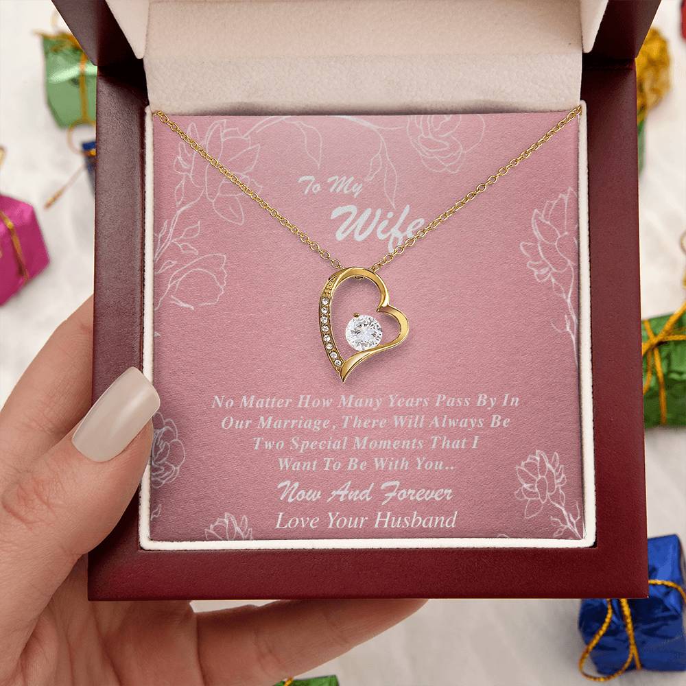 Gold Necklace To My Wife Pink Forever Love Necklace