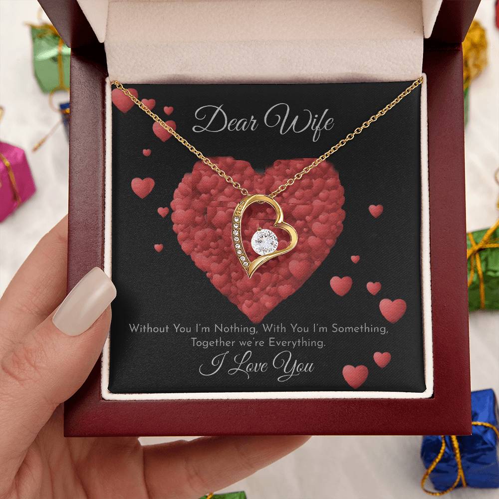 Dear Wife - I Love You - 925 Sterling Silver Pendant Forever Love Necklace