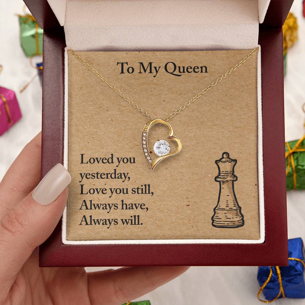 To My Queen ♛ Necklace - Customize Gift For Chess ♟ Lover ❤️ Forever Love Necklace