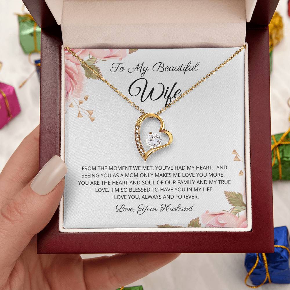 To My Beautiful Wife Necklace Forever Love Necklace