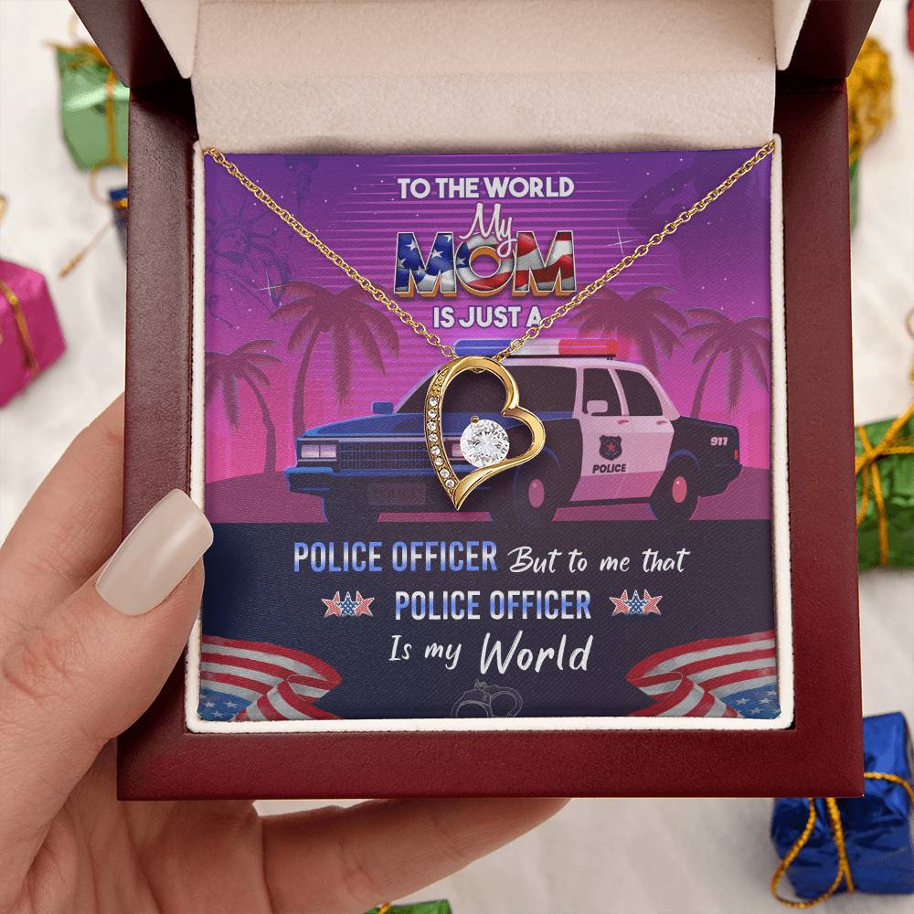 Police Officer Mom -  Forever Necklace Forever Love Necklace