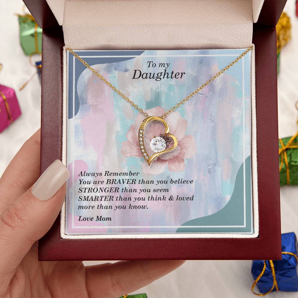 To My Daughter To My Daughter Birthstone Necklace Father To Daughter Birthday Gift Forever Love Necklace